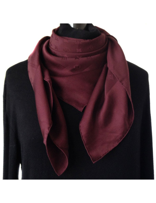 LOUIS VUITTON silk scarf heavy plum color
