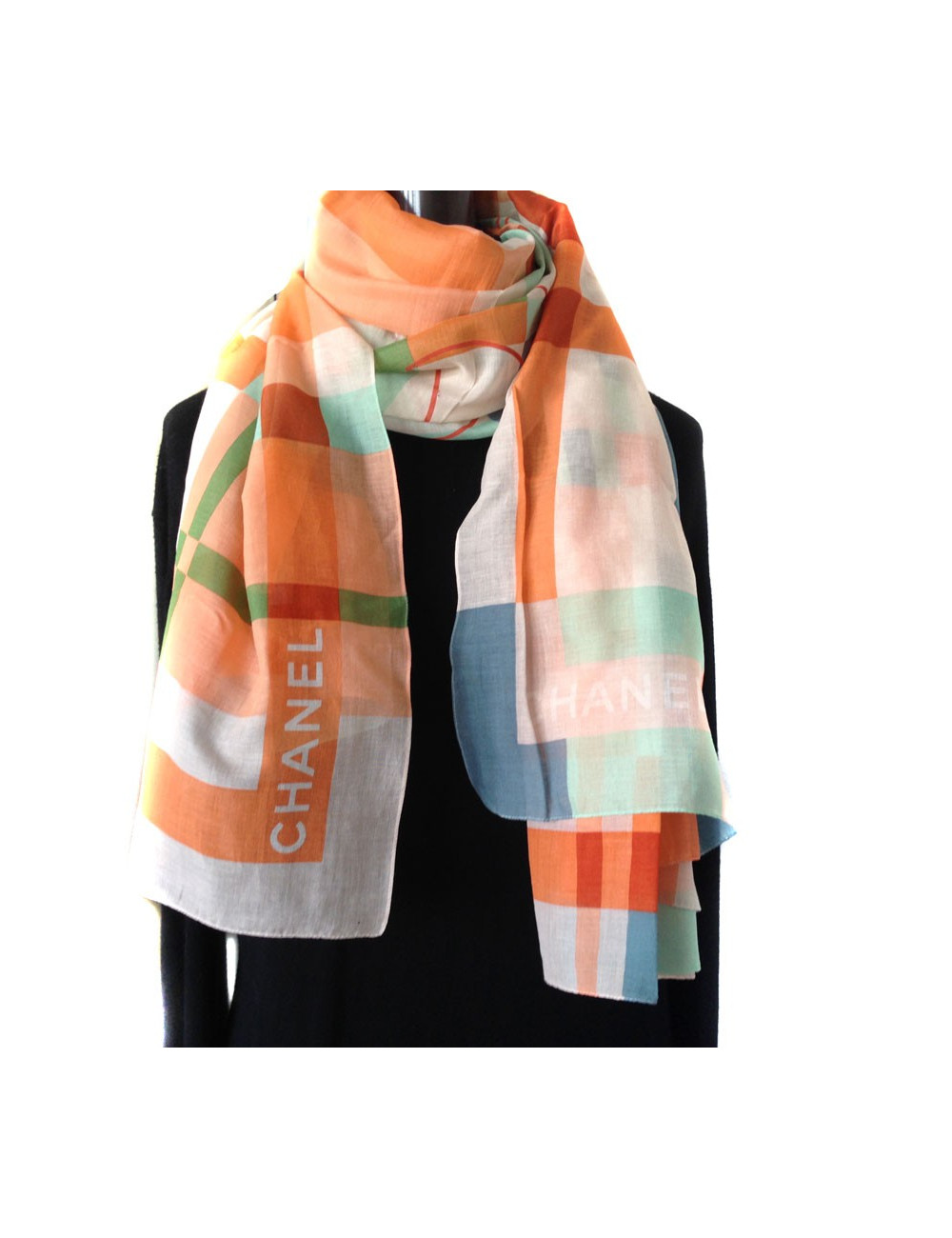 CHANEL multicolor scarf in cotton