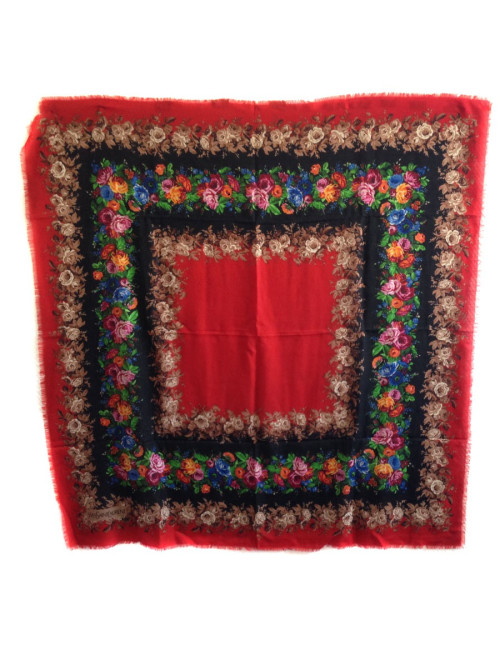 YVES SAINT LAURENT black and red shawl