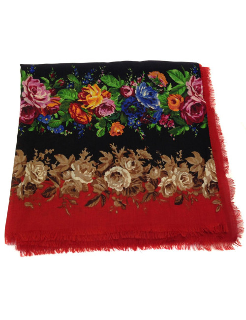 YVES SAINT LAURENT black and red shawl