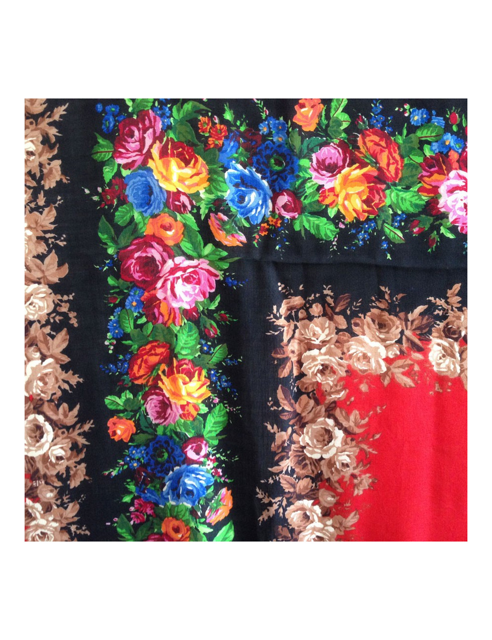 YVES SAINT LAURENT black and red shawl