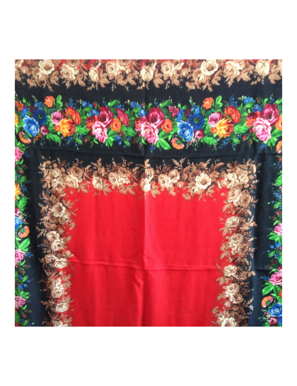 YVES SAINT LAURENT black and red shawl