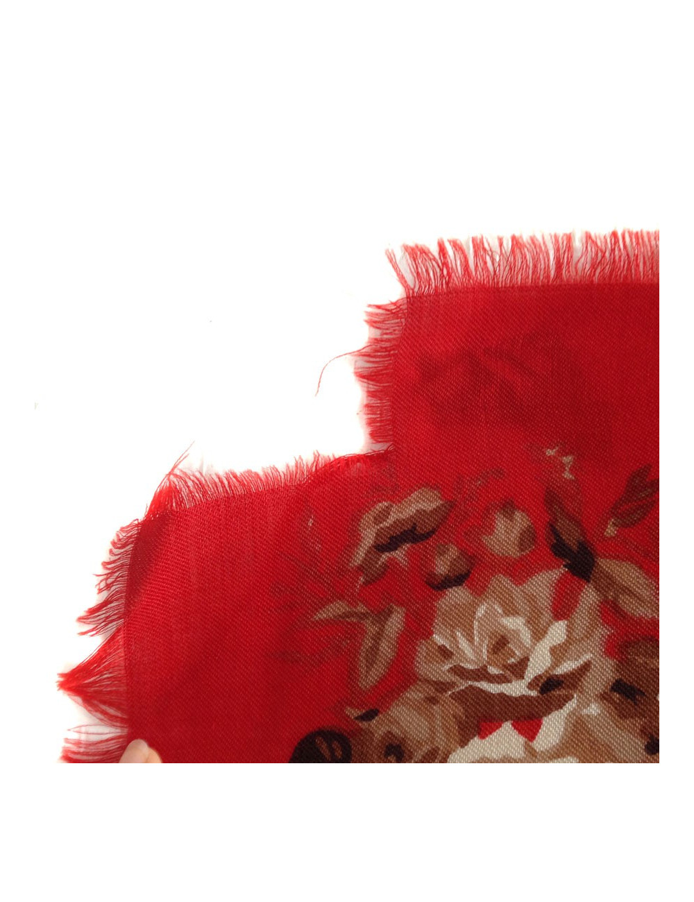 YVES SAINT LAURENT black and red shawl