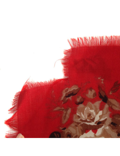 YVES SAINT LAURENT black and red shawl