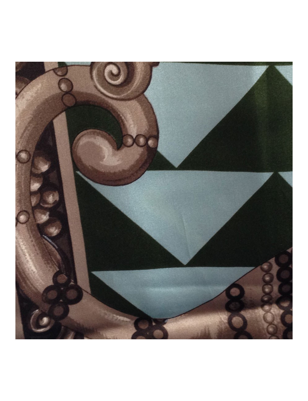 Foulard LANVIN en soie bronze et bleu