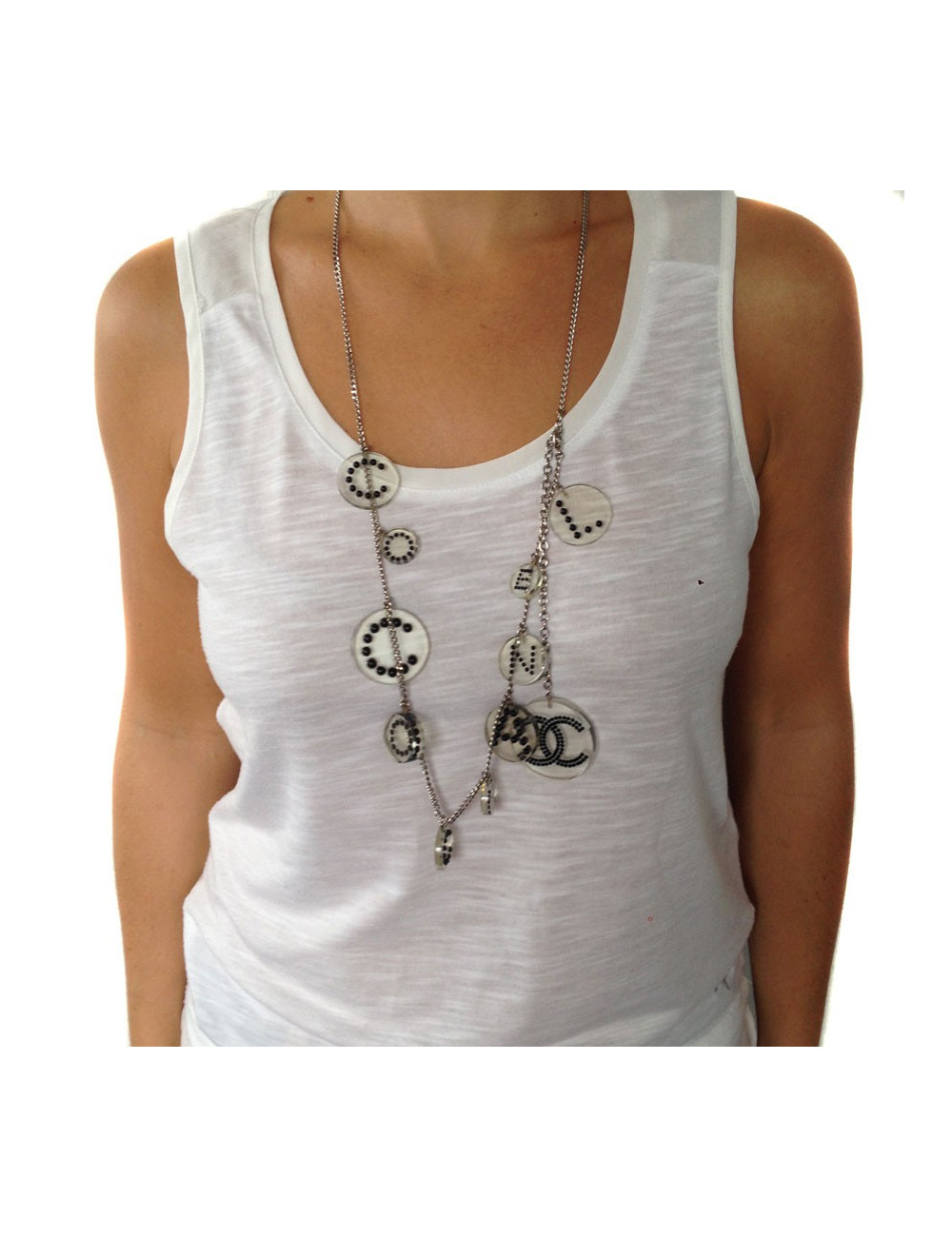 Ceinture sautoir CHANEL en plexi