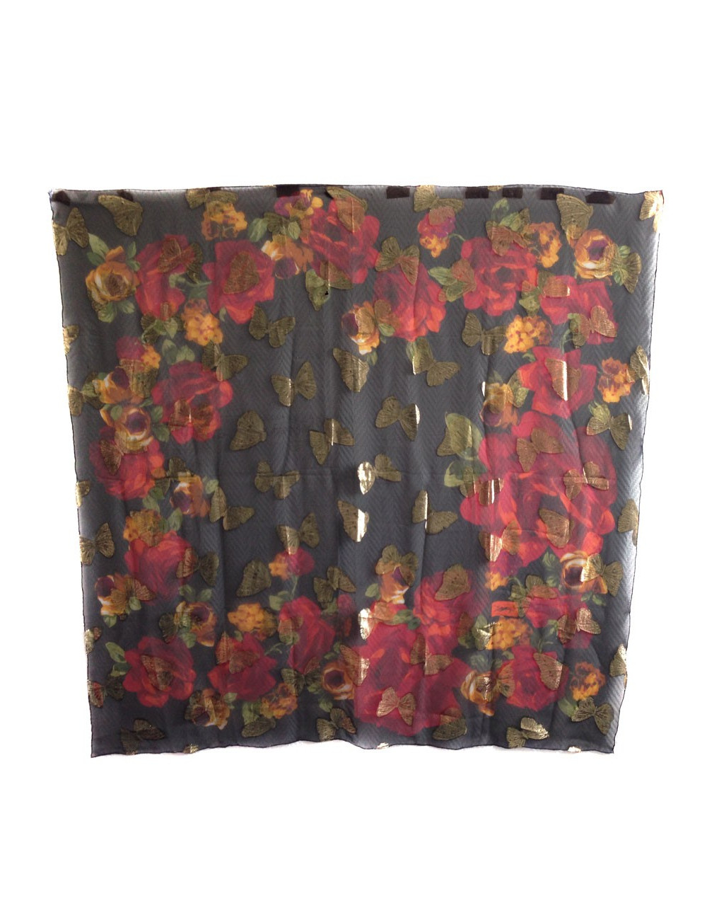 Foulard YVES SAINT LAURENT noir et or