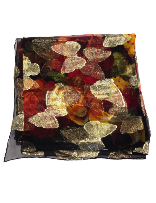 Foulard YVES SAINT LAURENT noir et or