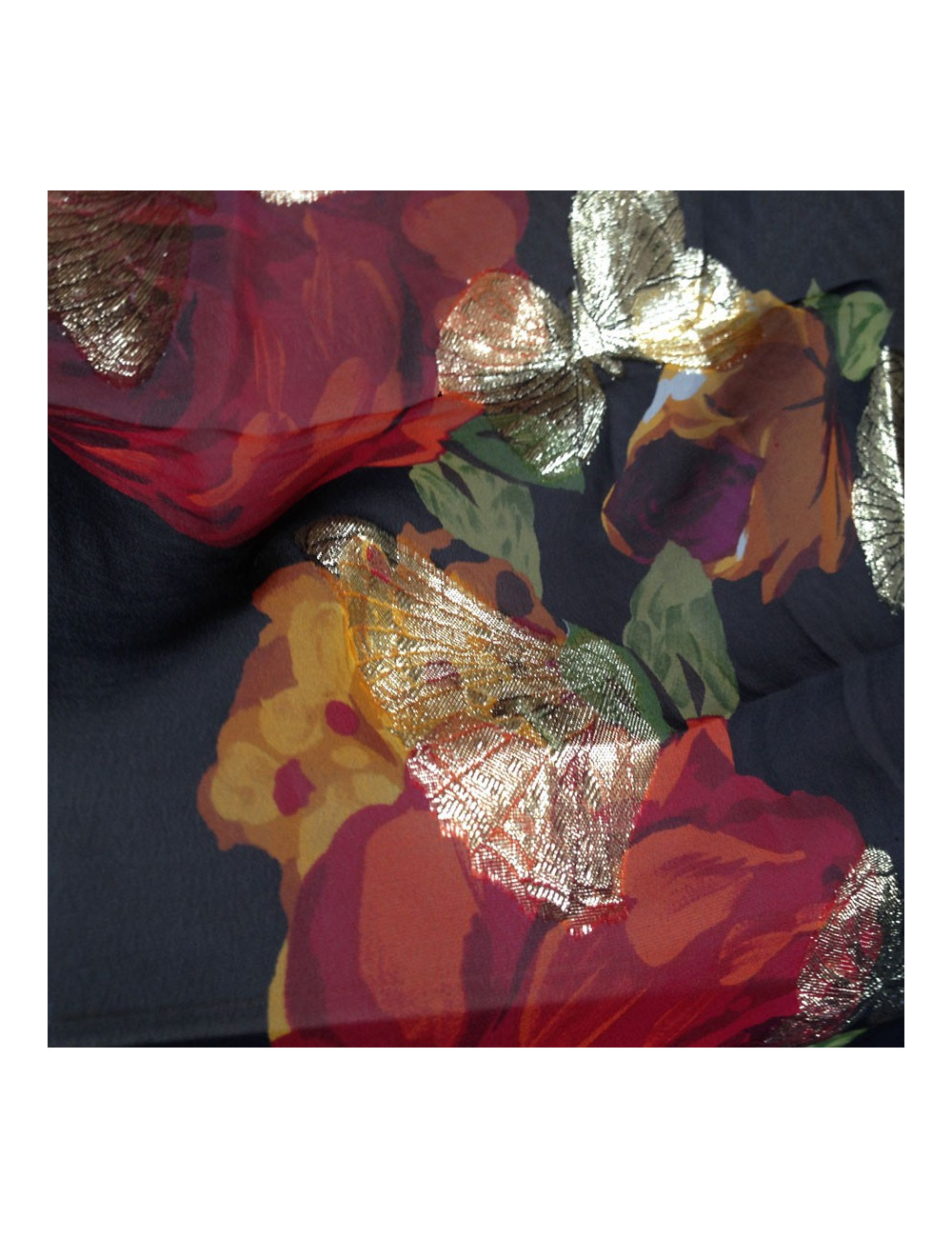 Foulard YVES SAINT LAURENT noir et or