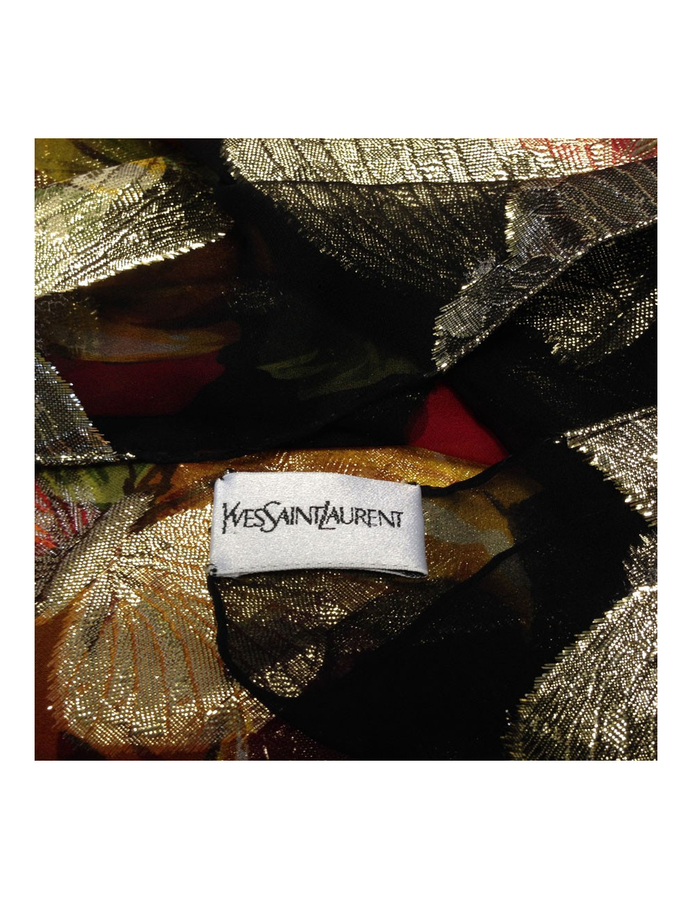 Foulard YVES SAINT LAURENT noir et or