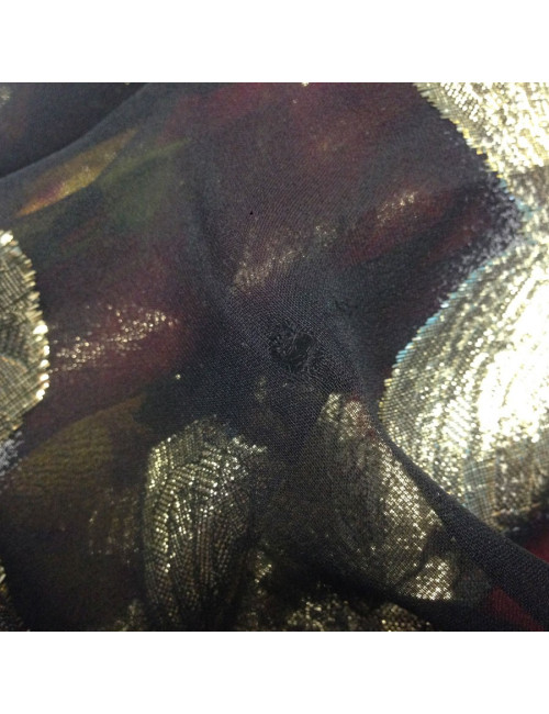 Foulard YVES SAINT LAURENT noir et or