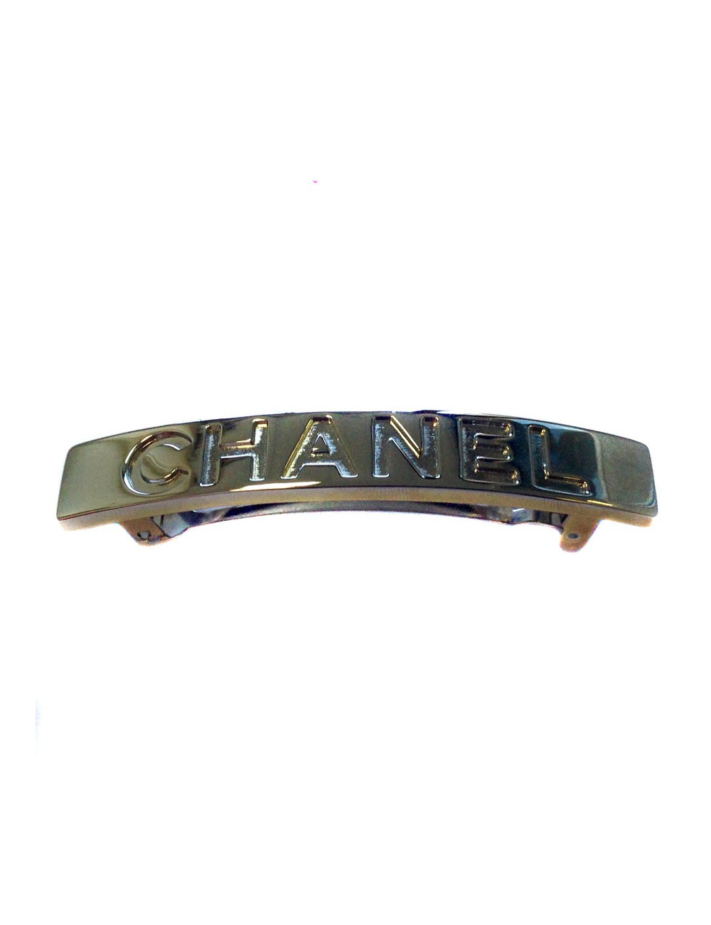 Barrette pour cheveux  CHANEL en métal argenté 