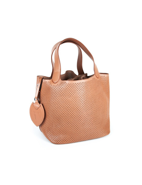 sac ALAIA cuir perforé gold