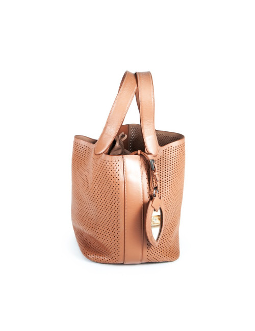 sac ALAIA cuir perforé gold