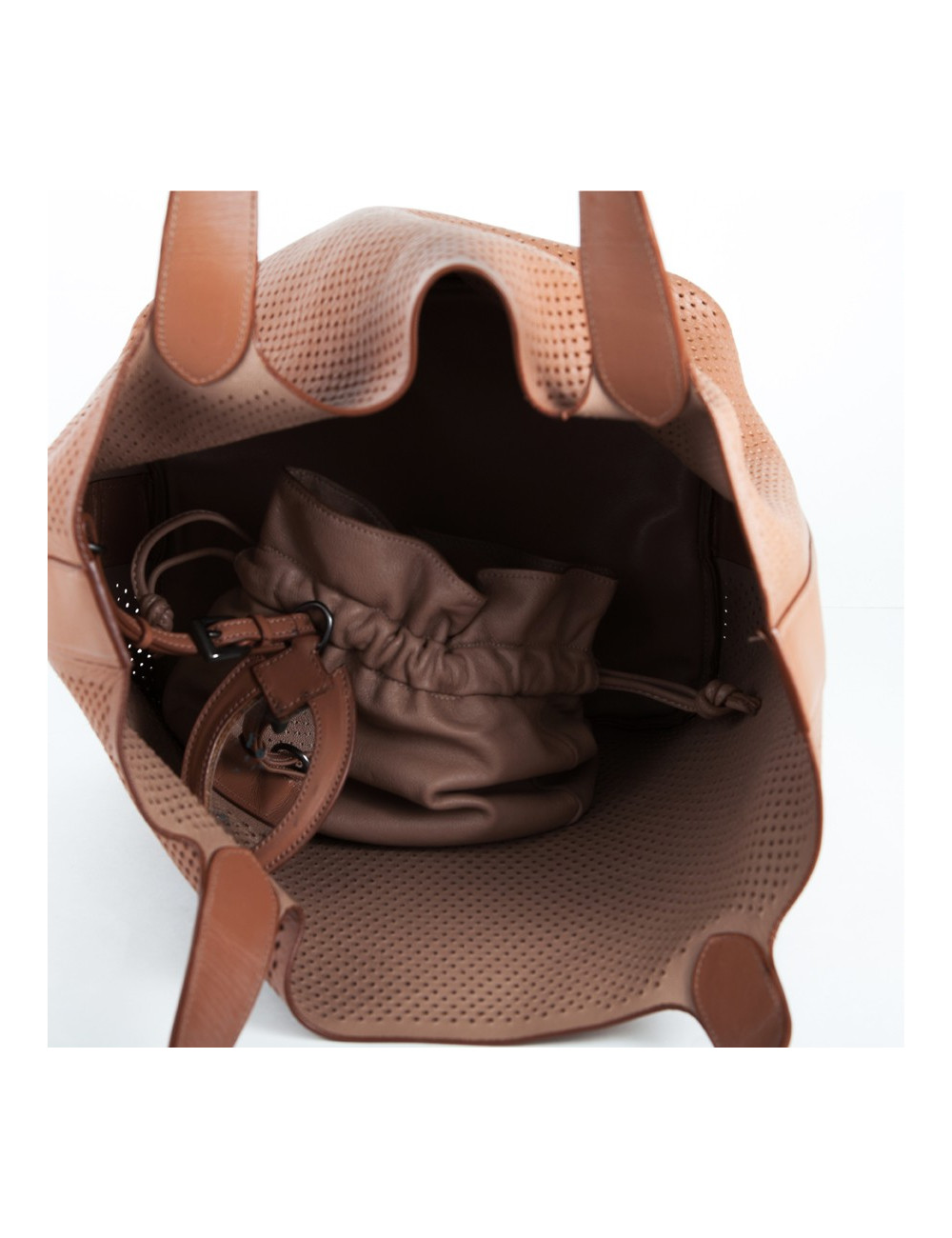 sac ALAIA cuir perforé gold