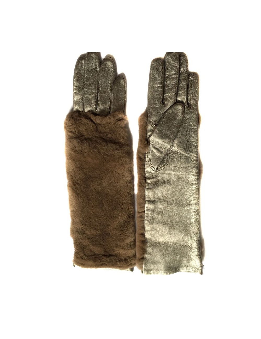 House FABRE orylag and bronze lambskin gloves
