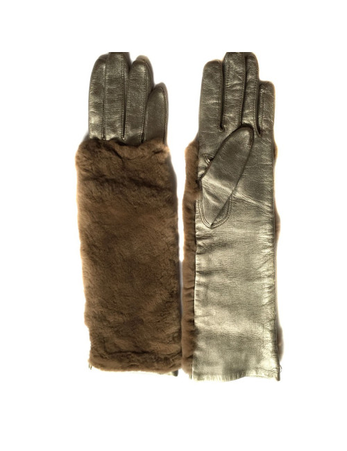 House FABRE orylag and bronze lambskin gloves