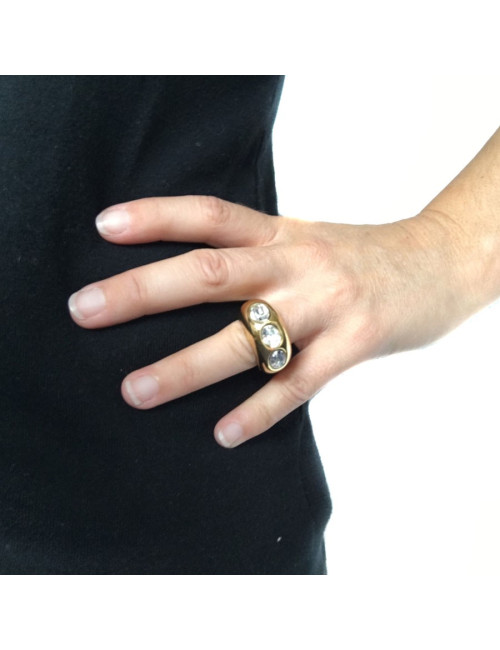 Bague GOOSSENS  Vintage T51 en métal doré