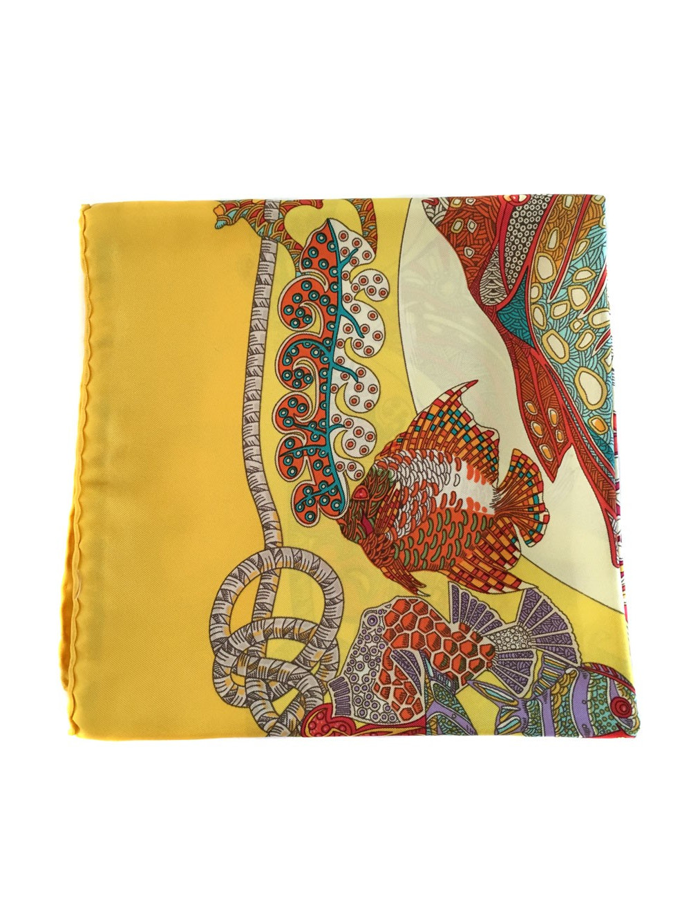 Hermès 'Great fund' in yellow silk