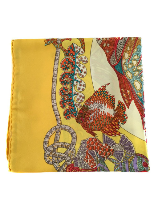 Hermès 'Great fund' in yellow silk