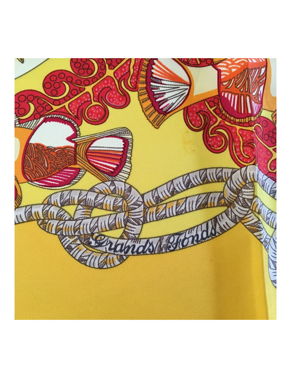 Hermès 'Great fund' in yellow silk