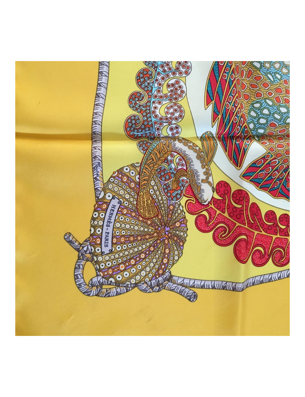 Hermès 'Great fund' in yellow silk