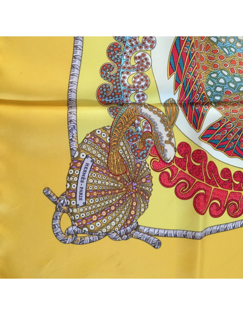Hermès 'Great fund' in yellow silk