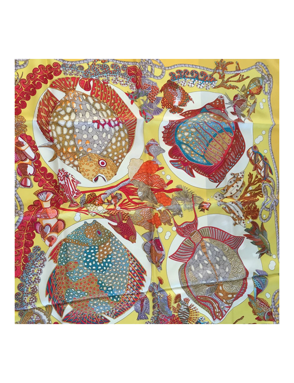 Hermès 'Great fund' in yellow silk