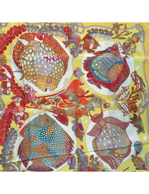 Hermès 'Great fund' in yellow silk