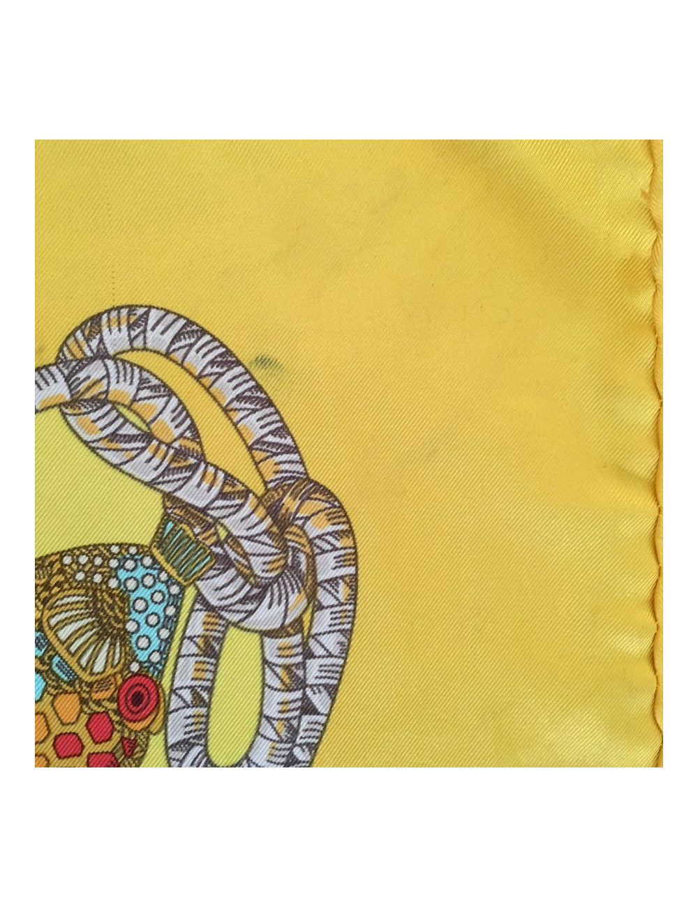 Hermès 'Great fund' in yellow silk