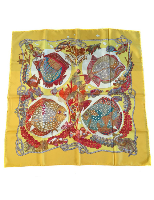 Hermès 'Great fund' in yellow silk