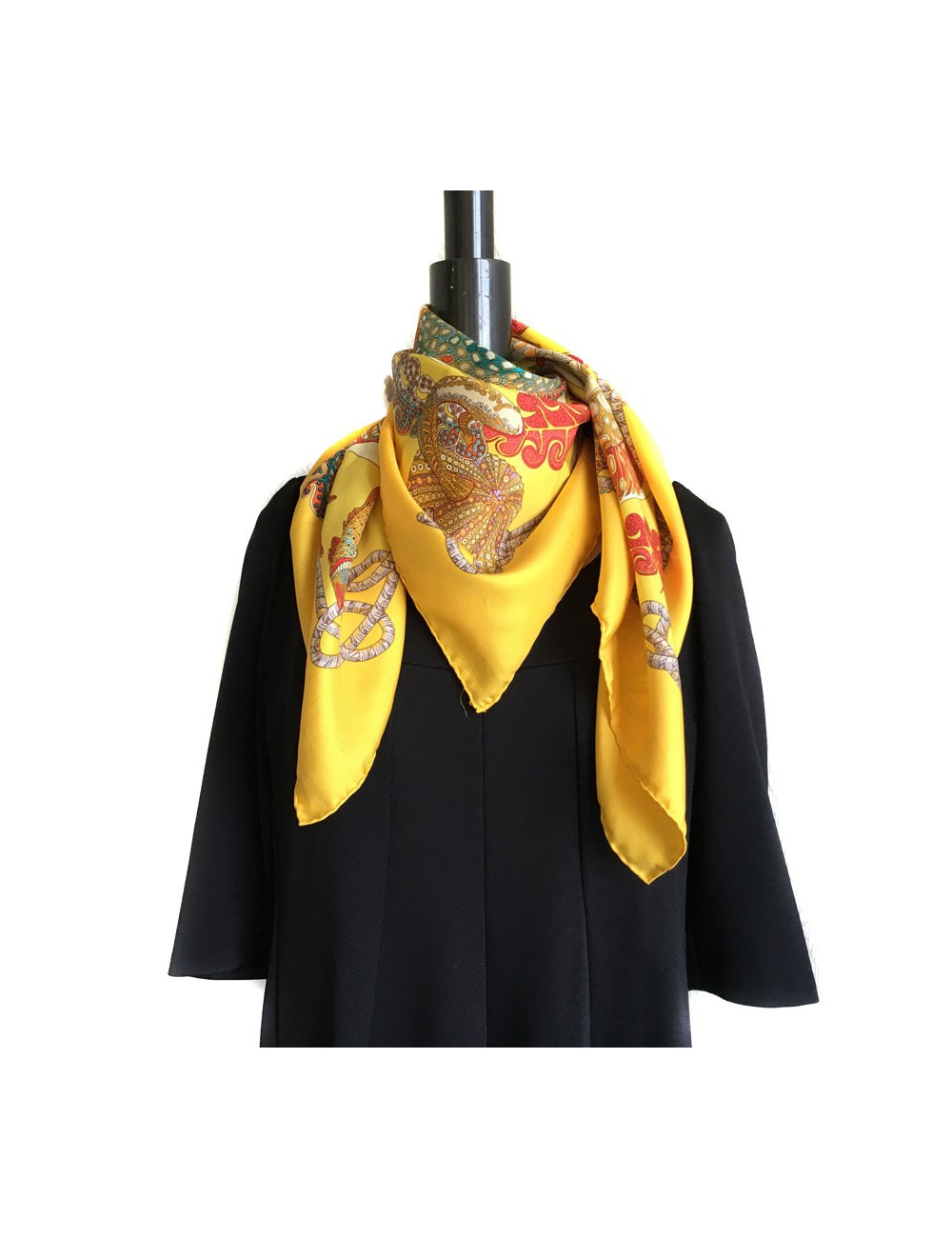 Hermès 'Great fund' in yellow silk