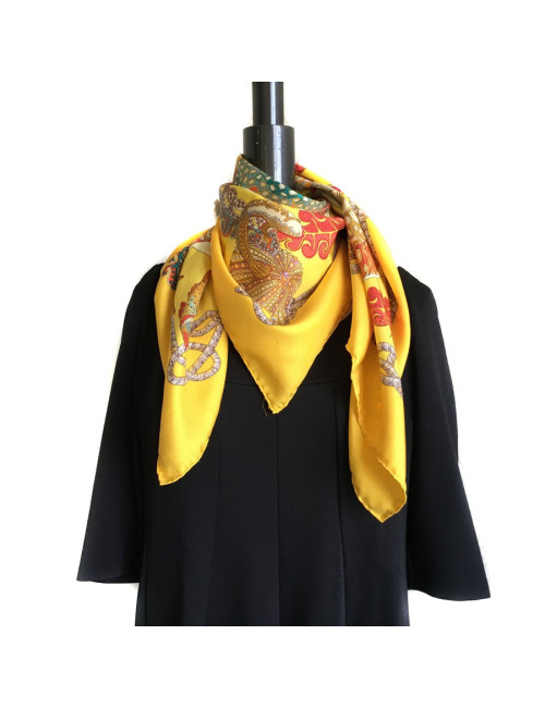 Hermès 'Great fund' in yellow silk