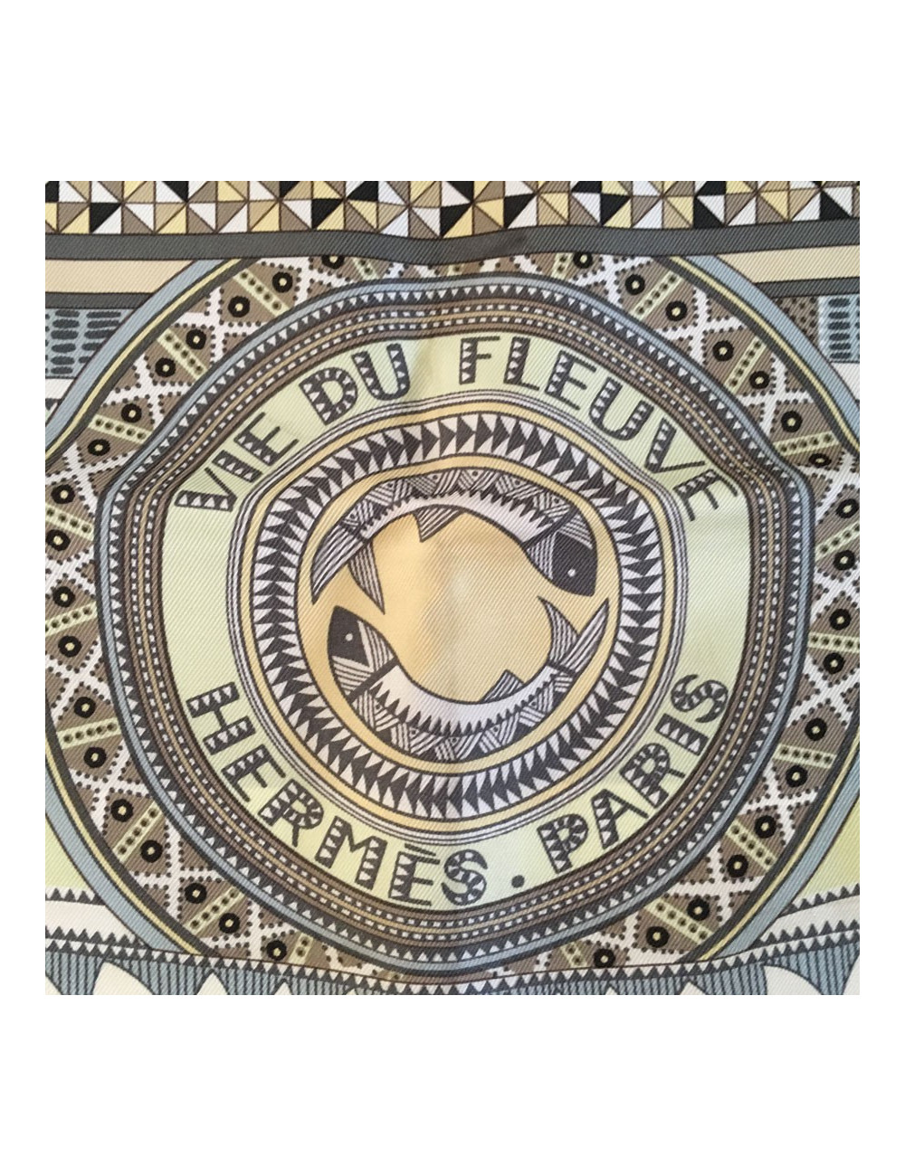 Square HERMES 'Life of the river' in blue silk