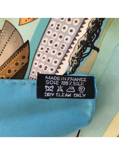 Square HERMES 'Life of the river' in blue silk