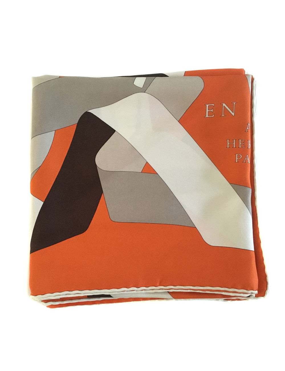 Square "duo" HERMES orange silk