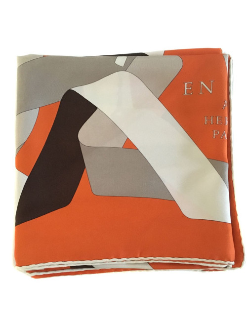 Square "duo" HERMES orange silk
