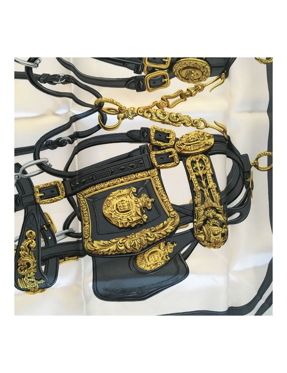 AUCTION Hermès "Brides de Gala" in sky blue and white silk