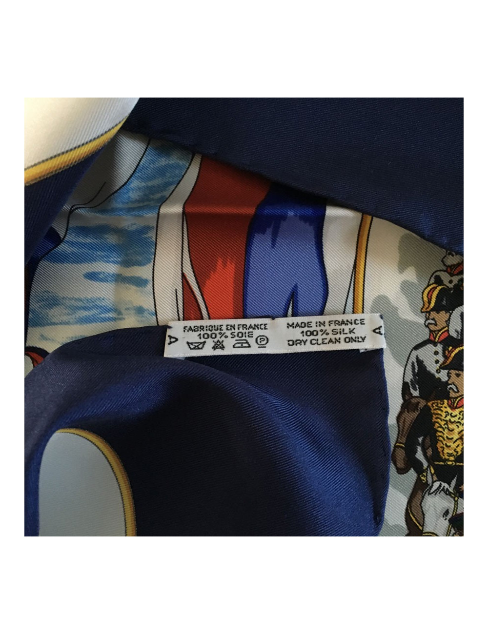 Square HERMES "Great procession in Moscow" in blue silk