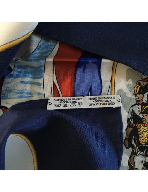 Square HERMES "Great procession in Moscow" in blue silk