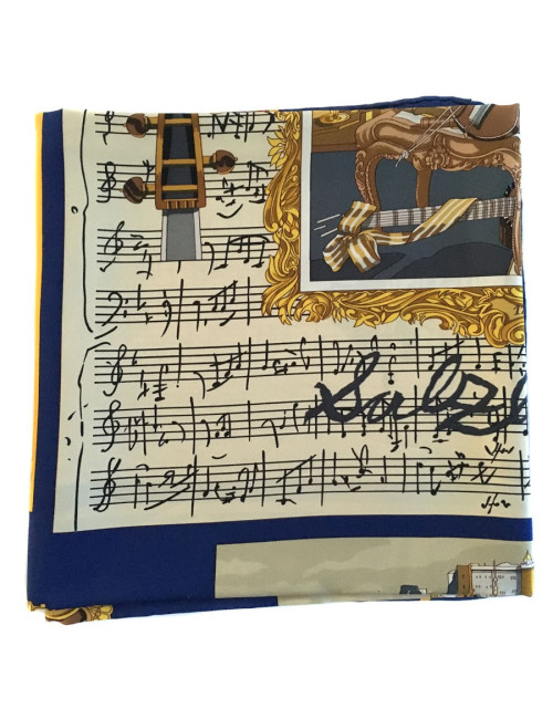 Hermès "Salzburg" Silk dark blue