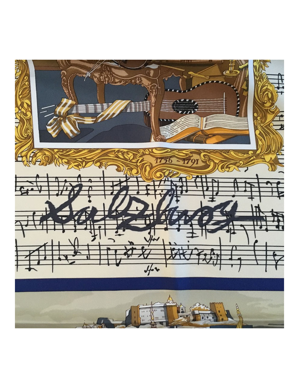 Hermès "Salzburg" Silk dark blue