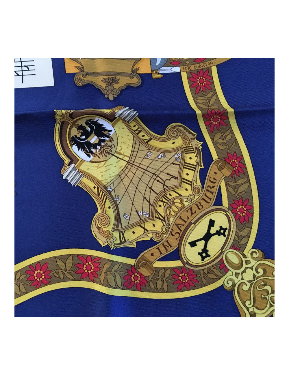 Hermès "Salzburg" Silk dark blue