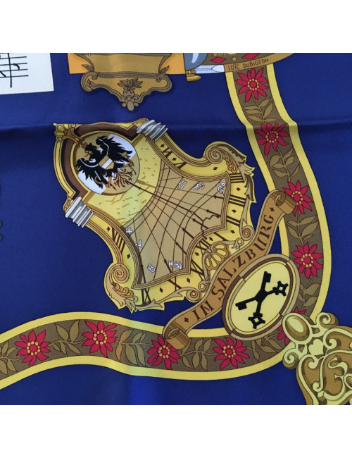 Hermès "Salzburg" Silk dark blue