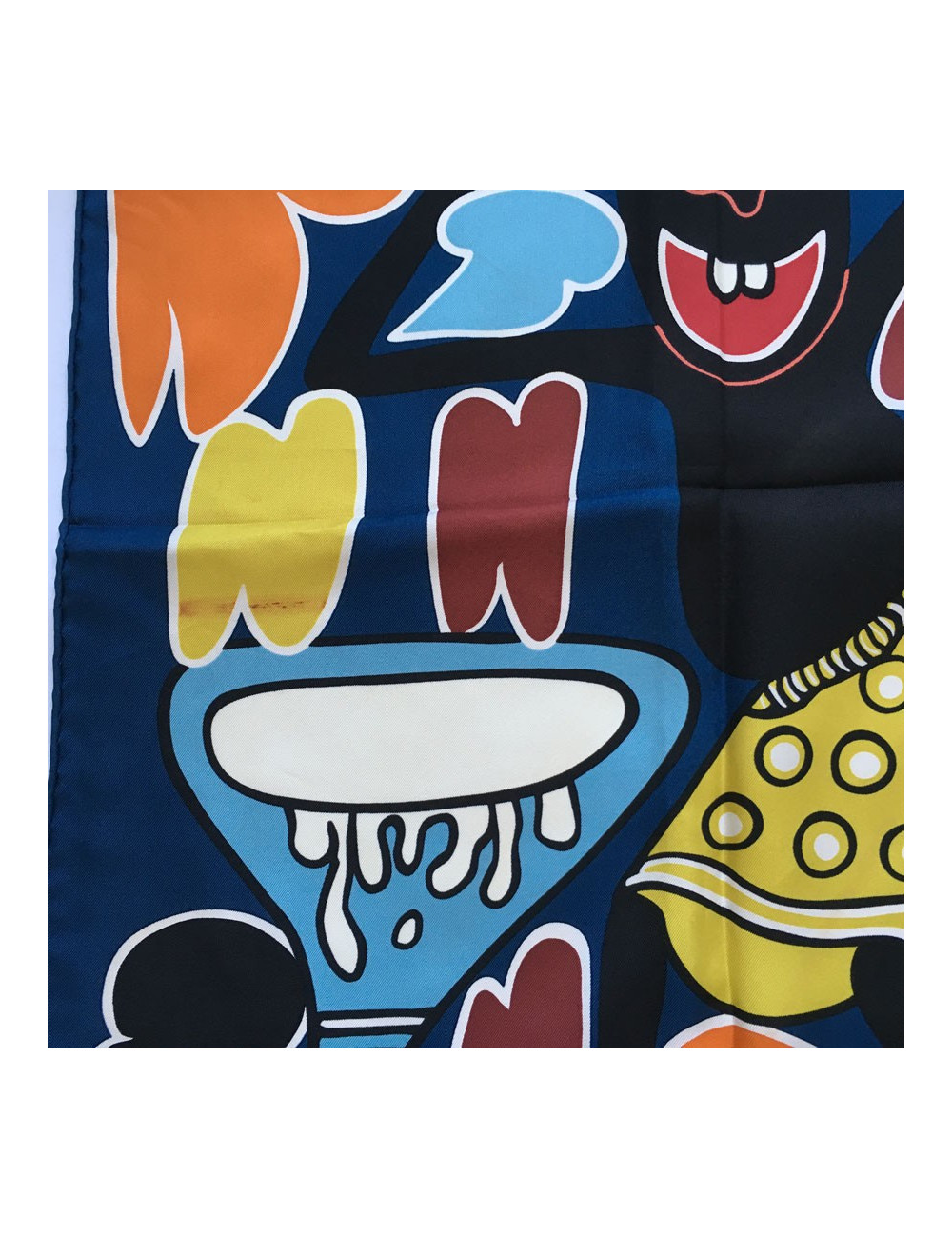 "Lilanga" HERMES square silk blue