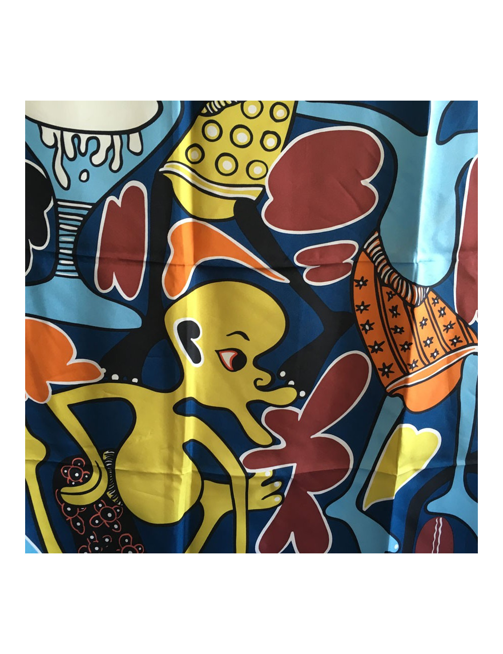 "Lilanga" HERMES square silk blue