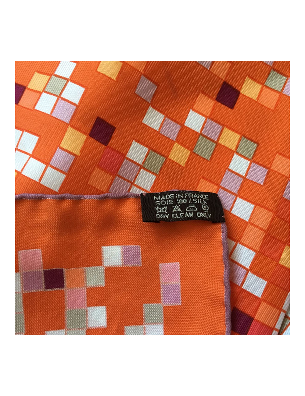 Square "Mosaic to 24" HERMES orange silk