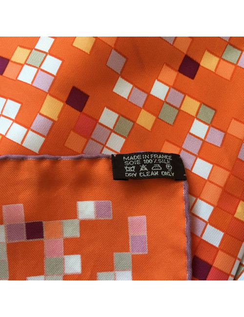 Square "Mosaic to 24" HERMES orange silk