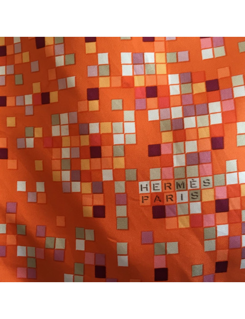 Square "Mosaic to 24" HERMES orange silk