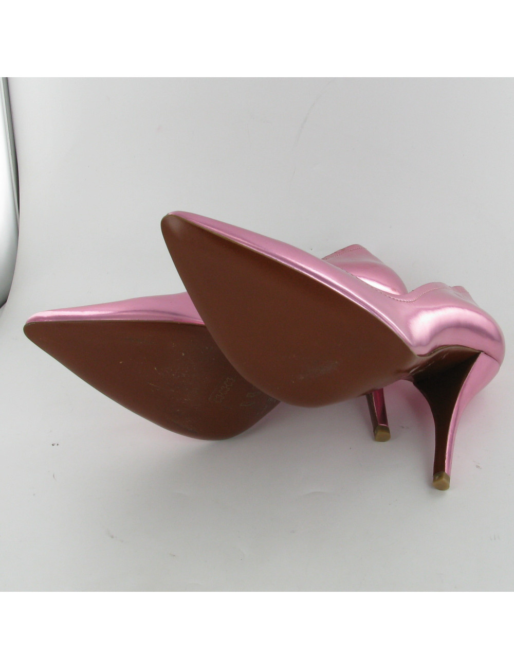 Escarpins cuir métallisé rose LANVIN